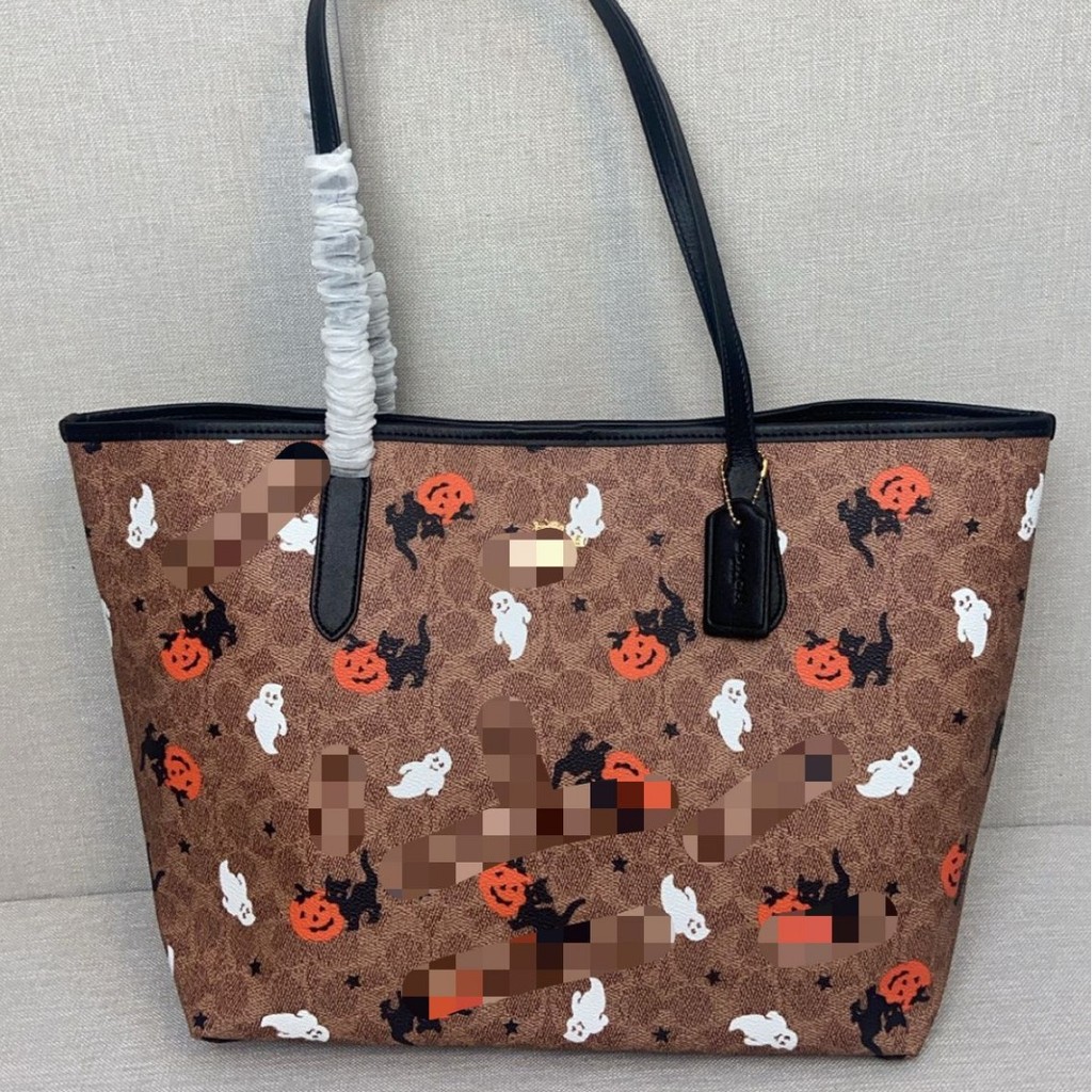 City Totel กระเป๋าโท้ทพร้อมซิป สไตล์ใหม่ สะพายได้ พกพาสะดวก สำหรับช้อปปิ้ง ลายกราฟฟิตี้และโลゴ้ Today