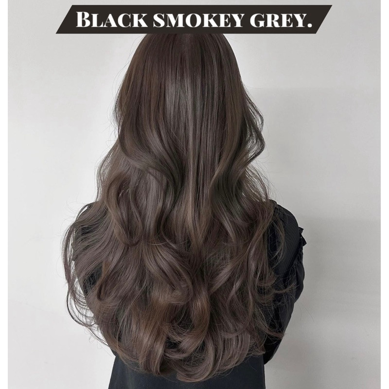 สีผมสวยหรู ดูุแพง ใช้แล้ว ผมไม่พัง🖤Black Smokey grey. เทาดำควัน พื้นผมระดับ5-6 รีวิวผู้ใช้จริงนับพัน คนไทยล้วน100%