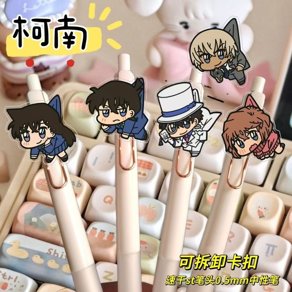 C click pen Detective Conan Series Press pen Quick-Drying 0.5mm ปากกาเจล High-Value Student Exam Bru
