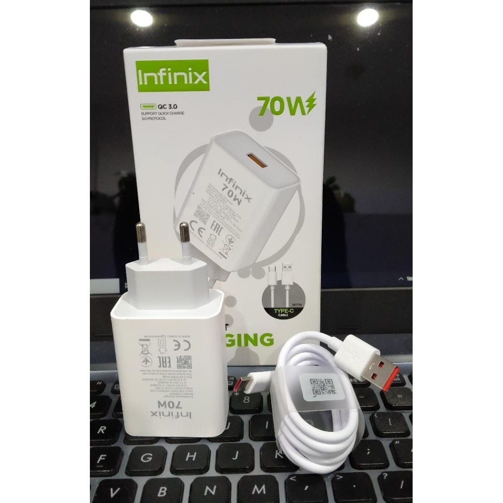 [F] ต้นฉบับ Infinix gaming 70Wat Charger usb to type C ชาร์จเร็วสุด/ Infinix 70Wat Quick charge 3.0 