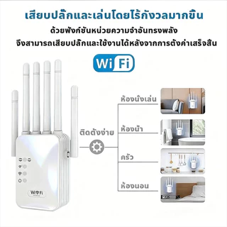 2.4/5Gตัวขยายสัญญาณ WiFi WiFi รีพีตเตอร์ ตัวขยายสัญญาณ WiFi Dual Band ตัวเสริมสัญญาณ WiFi ตัวขยายสัญญาณเราเตอร์