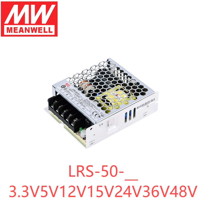 Mean Well 3.3/5/12/15/24/36/48V เอาต์พุตเดี่ยว LRS-50-3.3 LRS-50-5 LRS-50-12 LRS-50-15 LRS-50-24 LRS