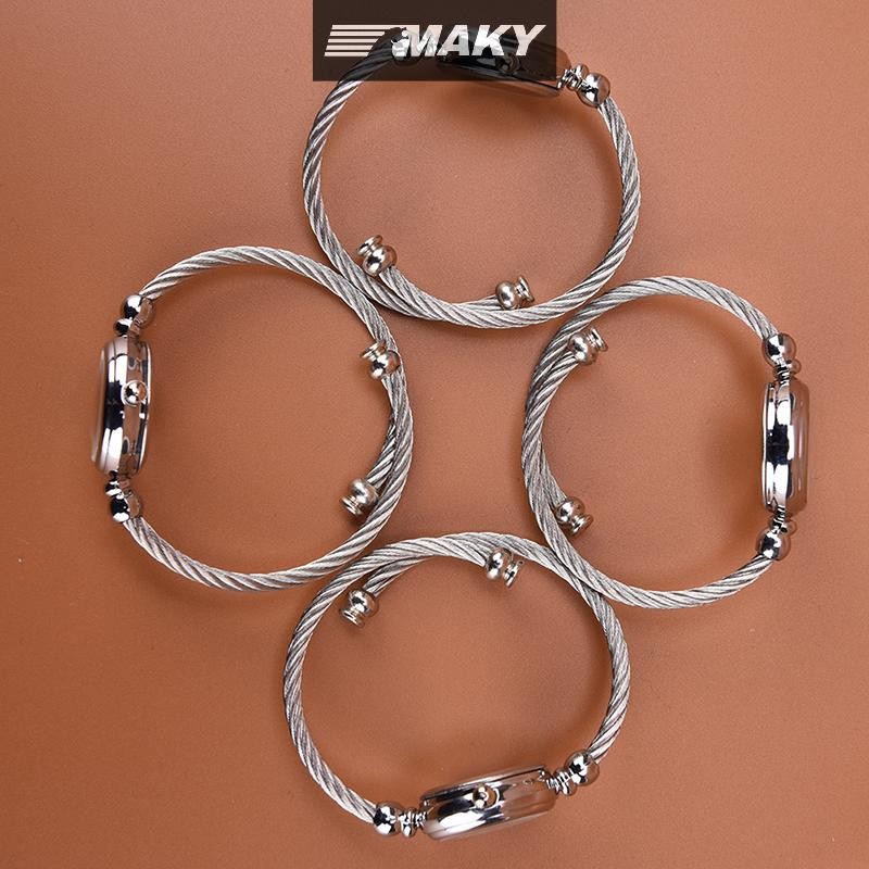 Llph 1 ชิ้น สีเงิน นาฬิกากําไลข้อมือ ผู้หญิง แฟชั่น สร้อยข้อมือ นาฬิกาควอตซ์ นักเรียน นาฬิกา LLP - รูปที่ 7