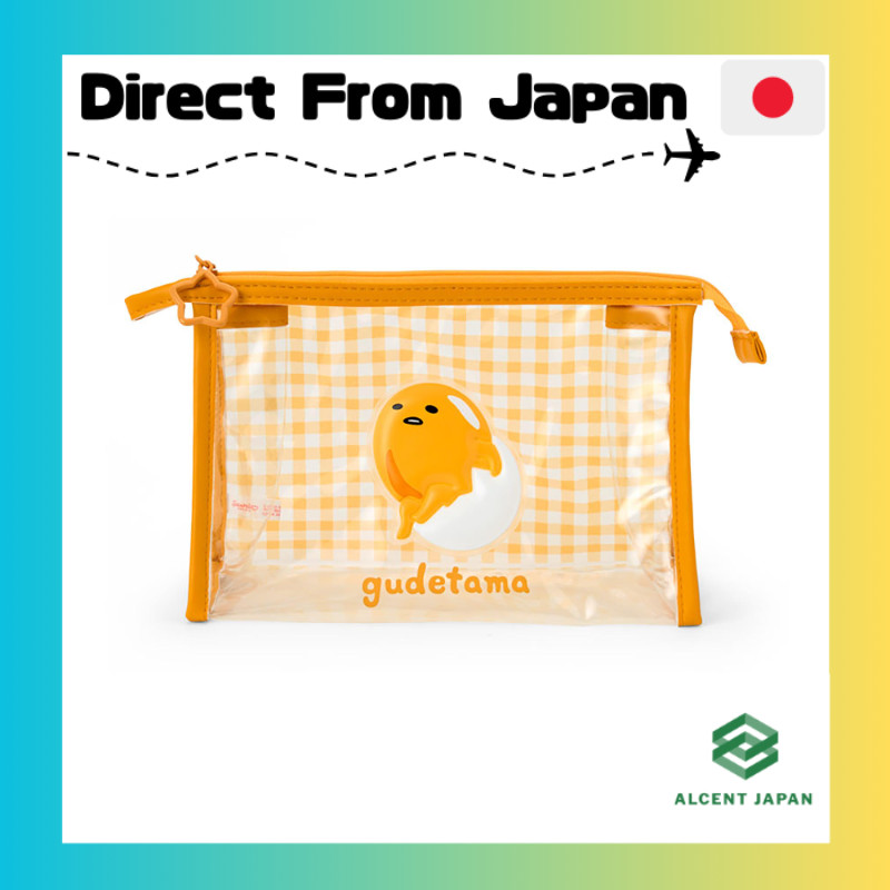 Sanrio (SANRIO) Clear Pouch Gudetama Transparent PVC & Steel Zipper Closure Recommended Age 3+ Appro