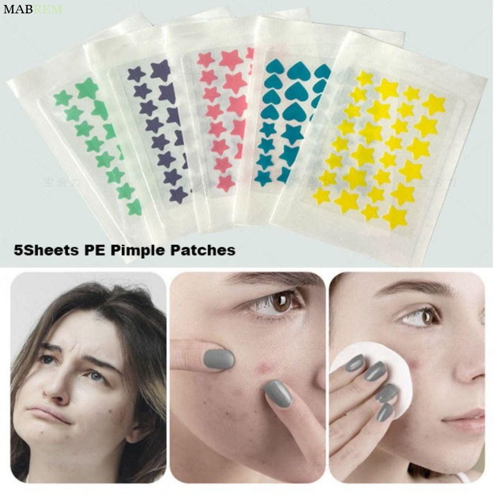 MABREM 5 แผ่น Skin Care Pimple Cover Sticker, Invisible Acne Treatment PE Pimple Patch, คุณภาพสูงรูป