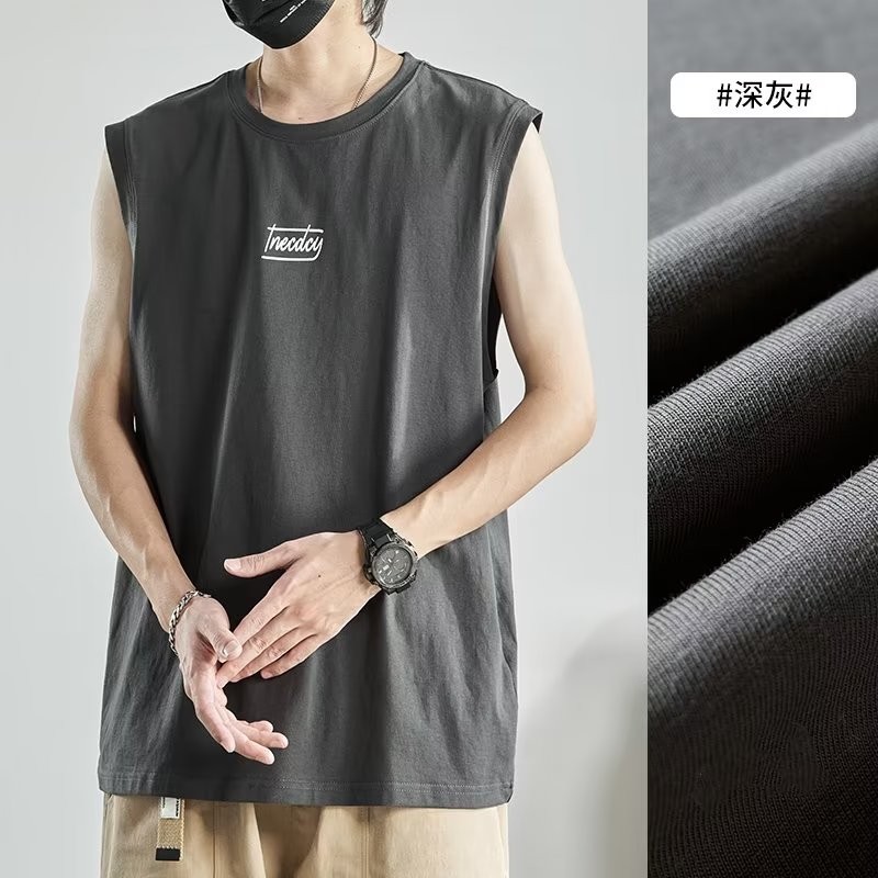 COD 2025 Fashion Sleeveless T-Shirt for Men 2023 New Trendy Korean Version Youth Harajuku Style Loos