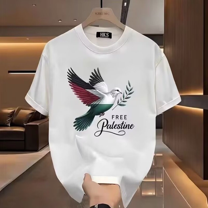 COD 2025 Free Palestine Peace Dove Anti-War Short Sleeve T-Shirt Unisex 2024 New Summer Cotton Loose Tee Trendy new23 SJYX