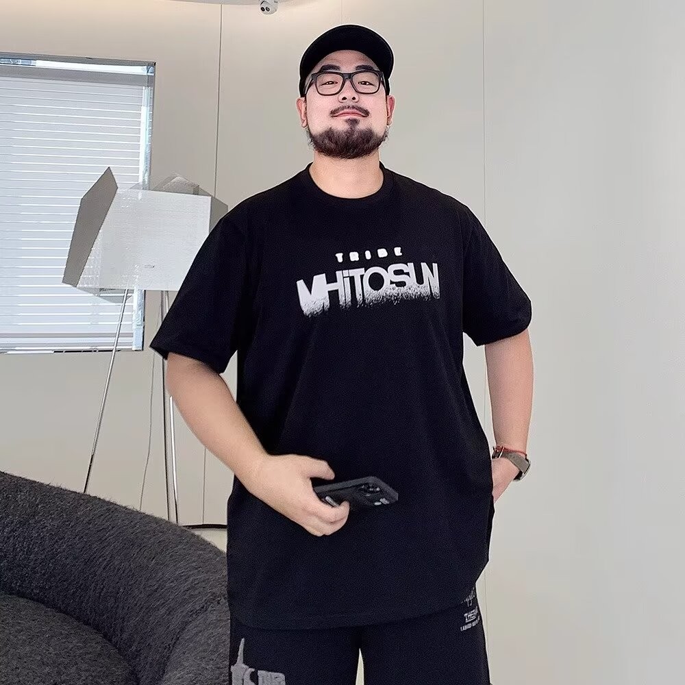 Cod 2025 Summer Trendy Hong Kong Style All-Matching Loose Trendy Letter Print Short-Sleeve Youth Sim