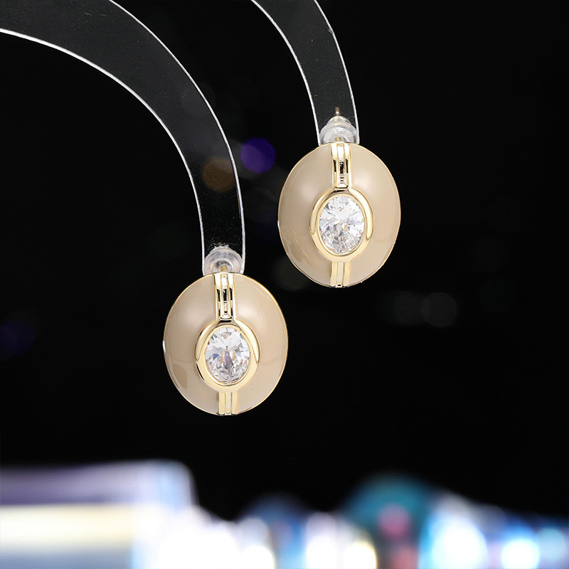 KZ Jewelry ต่างหู s925 สเตอร์ลิงซิลเวอร์ รูปทรงไข่เคลือบสีแดง รหัส WJB0