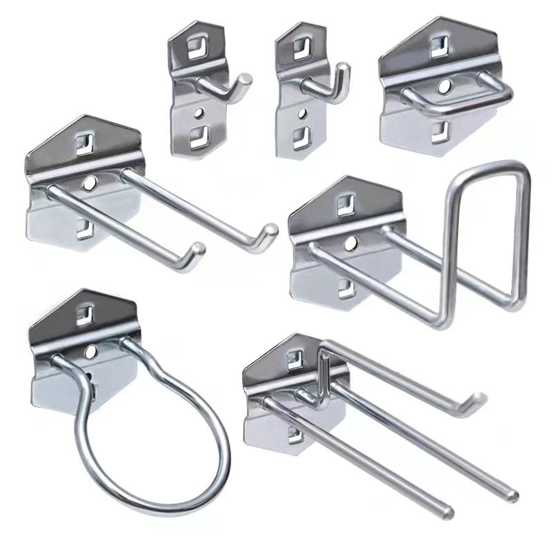 方孔洞洞板挂钩u型单钩双钩挂板配件五金工具金属挂件钩子挂墙钩Square hole hole plate hook U-shaped single hook double hook hanging p