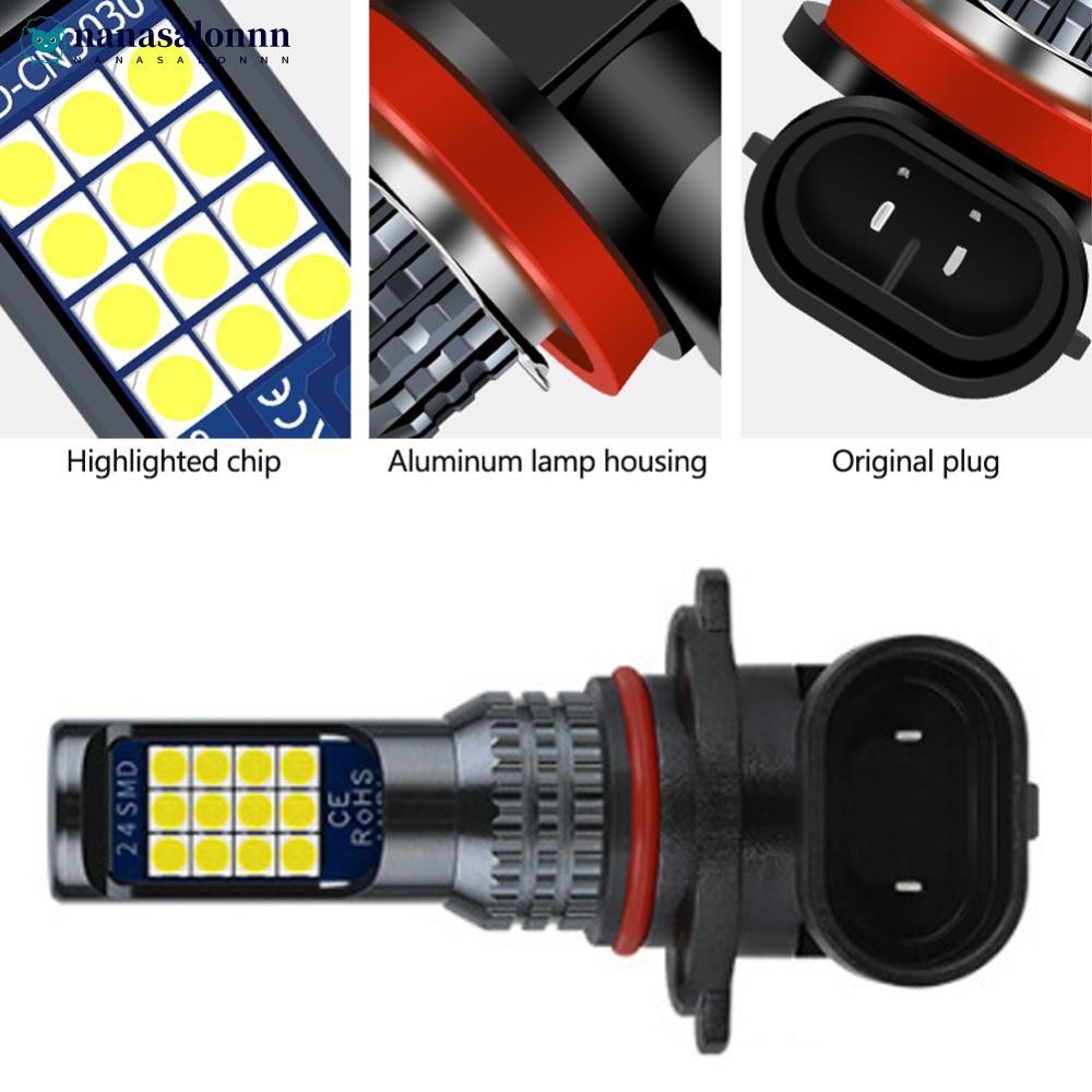 NANASALONNN 1PC H1/H11/H4/9005/9006/H3/H7 รถ LED หมอกหลอดไฟ 24SMD 20W ไฟ 12V-24V เปลี่ยนหมอกโคมไฟ Su
