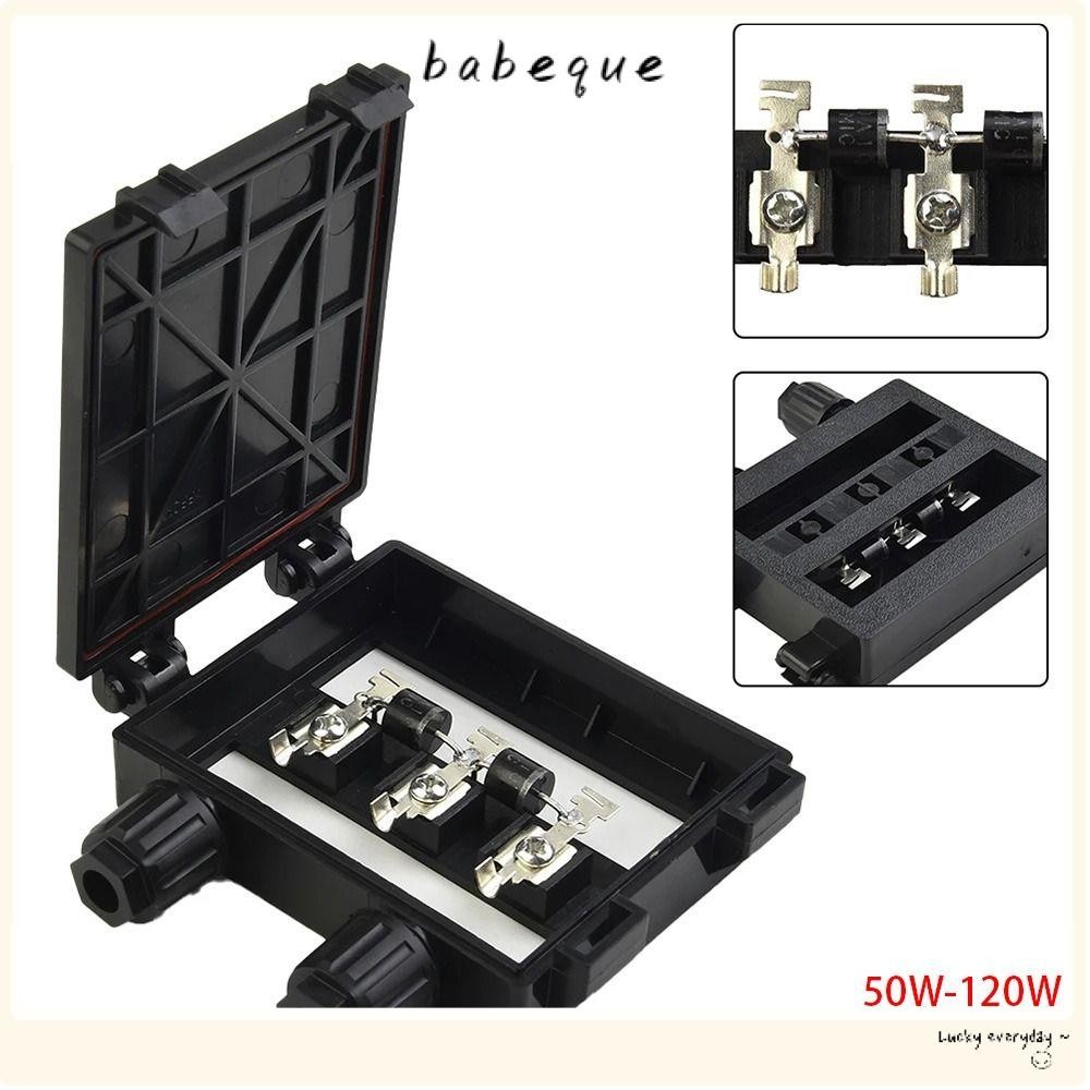BABEQUE 1 ชิ้น PV โมดูลกล่อง,เครื่องมือทดสอบไฟฟ้าสีดํากล่องสําหรับ 6.5A แผง 50W-120W 6A IP65 กันน้ํา