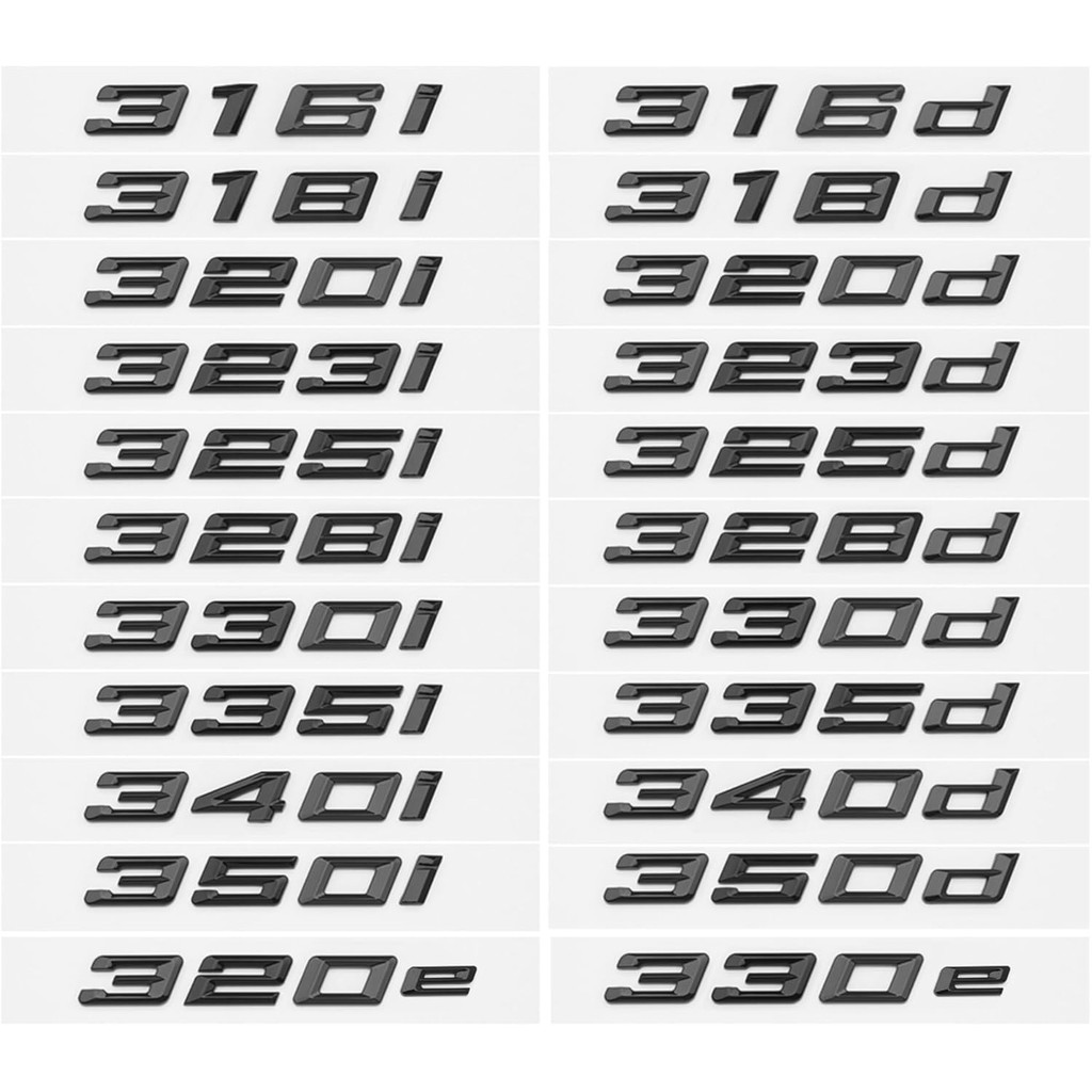สีดําเงา 320i 320d 320e 325d 328d 330i 330d 330e 335d 340d สติกเกอร์สัญลักษณ์ Serie 3 E90 E91 E92 F3
