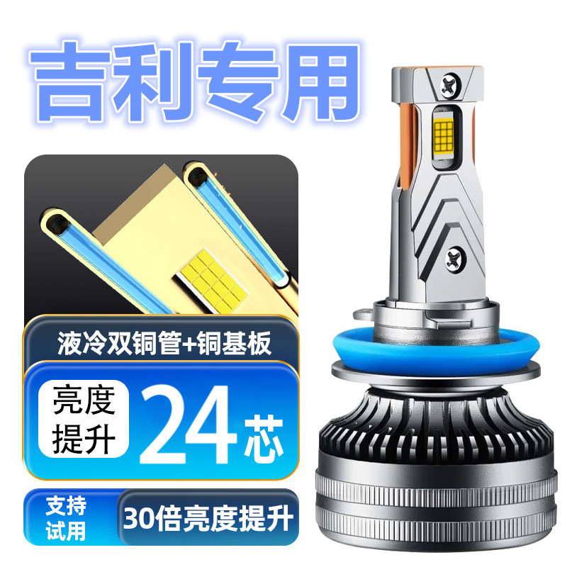 เหมาะสําหรับ 11-13 Geely Global Eagle GX2 ดัดแปลง LED ไฟหน้า Super Bright High Beam Low Beam หลอดไฟร