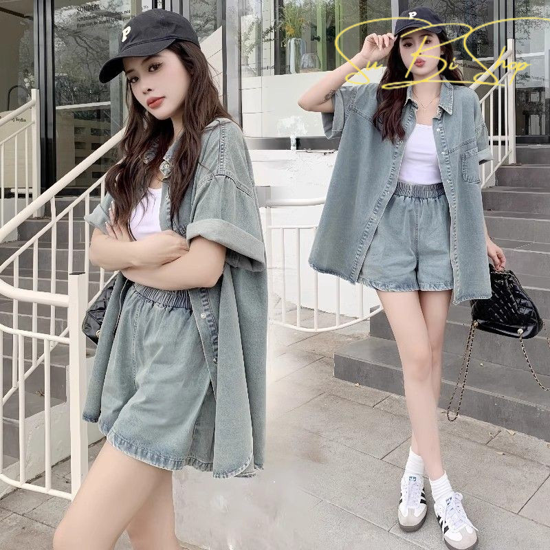 {Subi-Oder}ชุดแฟชั่นสไตล์สตรีทสําหรับผู้หญิงฤดูร้อนลําลองหลวมลดน้ําหนัก