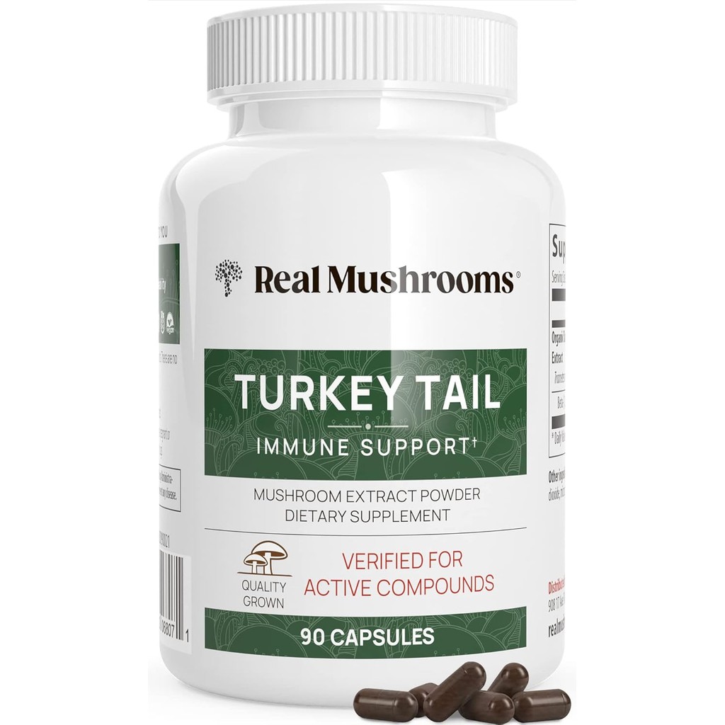Real Mushrooms Turkey Tail Capsules – Organic Mushroom Extract for Wellness & Daily Rhythm – Vegan, 