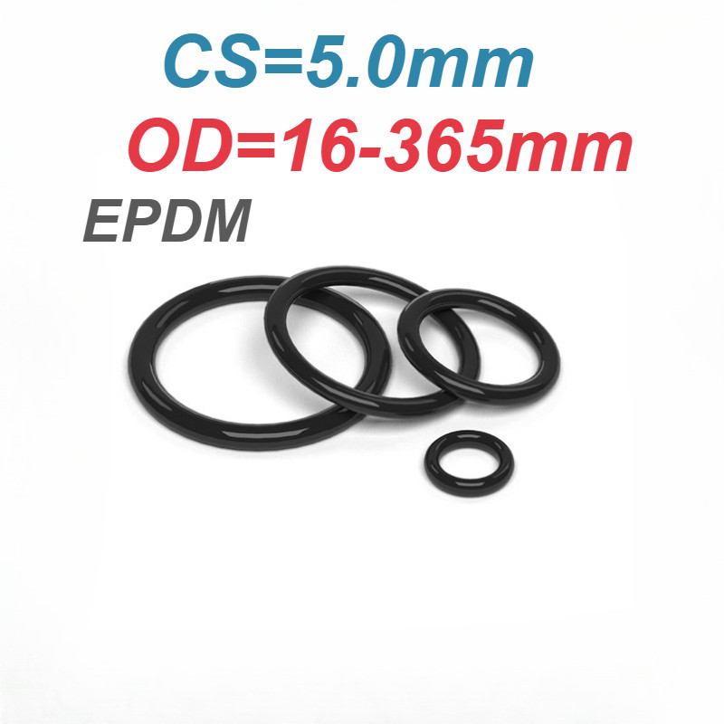 [XM] EPDM ห่วงยางโอริงเส้นผ่านศูนย์กลางภายนอก 16-365 * เส้นผ่านศูนย์กลางลวด 5 มม. แหวนปิดผนึก EPDM