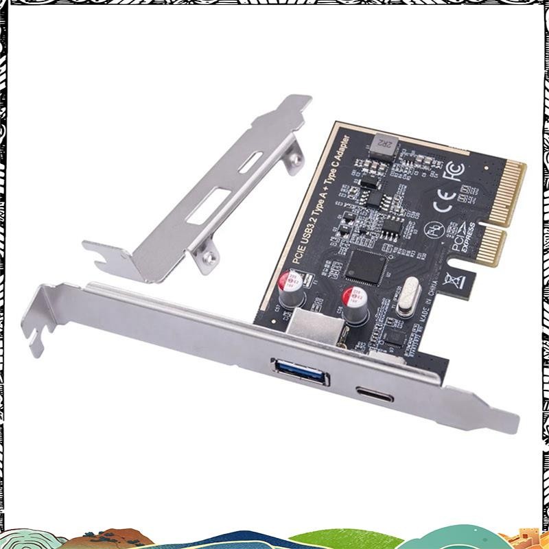 Super PCIE USB 3.2 GEN2 10G + ประเภท C 10G อะแดปเตอร์ PCI Express X4 การ์ดขยาย Riser ASM1142 ชิปคอนโ