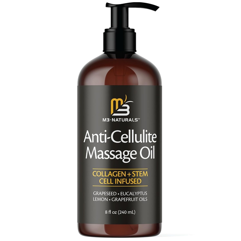 M3 Naturals Firming Body Massage Oil พร้อมคอลลาเจนและสเต็มเซลล์ – ช่วยปลอบประโลมลักษณะของเซลลูไลท์แล