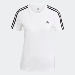 adidas ไลฟ์สไตล์ เสื้อยืด Essentials Slim 3-Stripes ผู้หญิง สีขาว GL0783