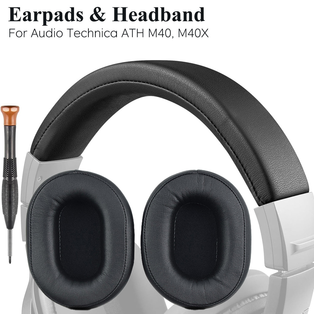 Earpads & ที่คาดผมสําหรับ Audio Technica ATH M40, M40X หูฟัง, Replacement Headstrap Pad Repair Part พร้อมเครื่องมือ