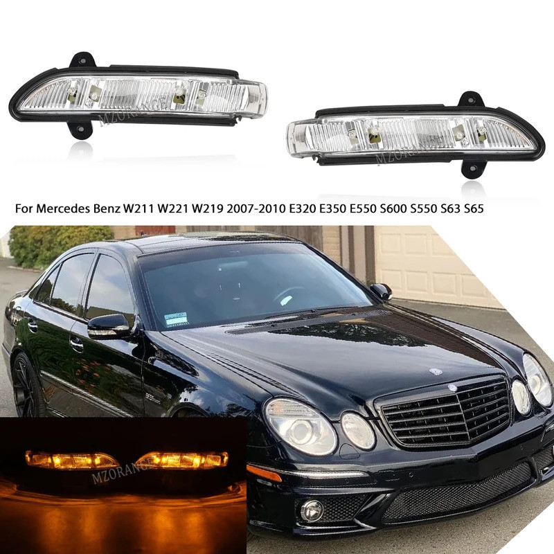 สําหรับ W211 Blinker ไฟเลี้ยวด้านข้างกระจกสําหรับ Mercedes-Benz W219 W211 W221 W216 2007 2008 2009 2