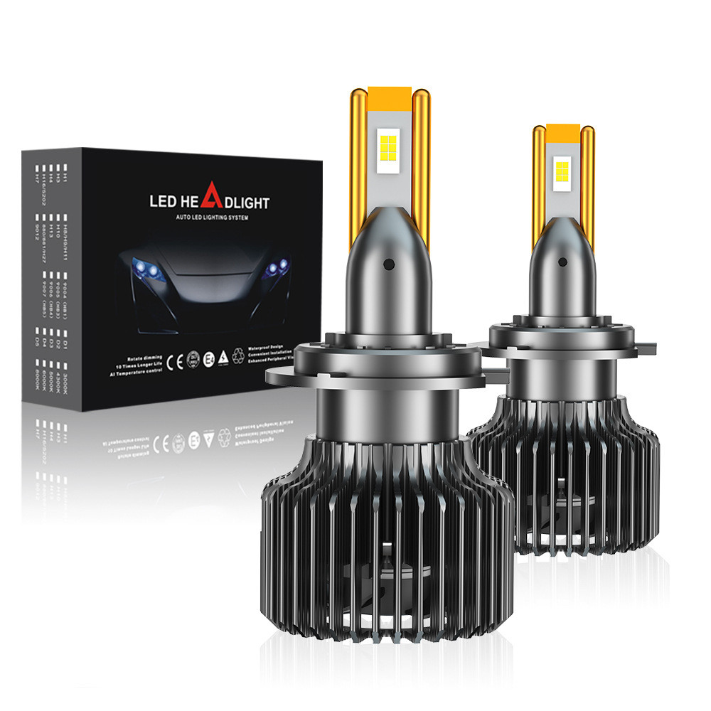 汽车led大灯大功率高亮大灯汽车灯双铜管外驱3570通用led改装车灯