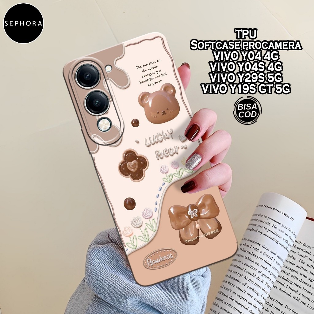 เคส VIVO Y04/Y04s/Y29s/Y19s GT - เคสแฟชั่นหมีน่ารัก - เคส VIVO Y04/Y04s/Y29s/Y19s GT Softcase - เคสก