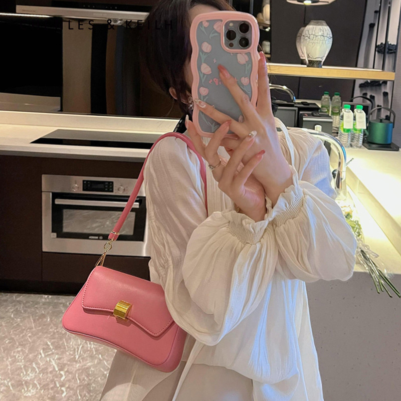 CHENLES & KEILH Niche หรูหรา High-End ของแท้หนังใต้วงแขนกระเป๋าแฟชั่นกระเป๋าใบเล็กไหล่ Messenger หญิ