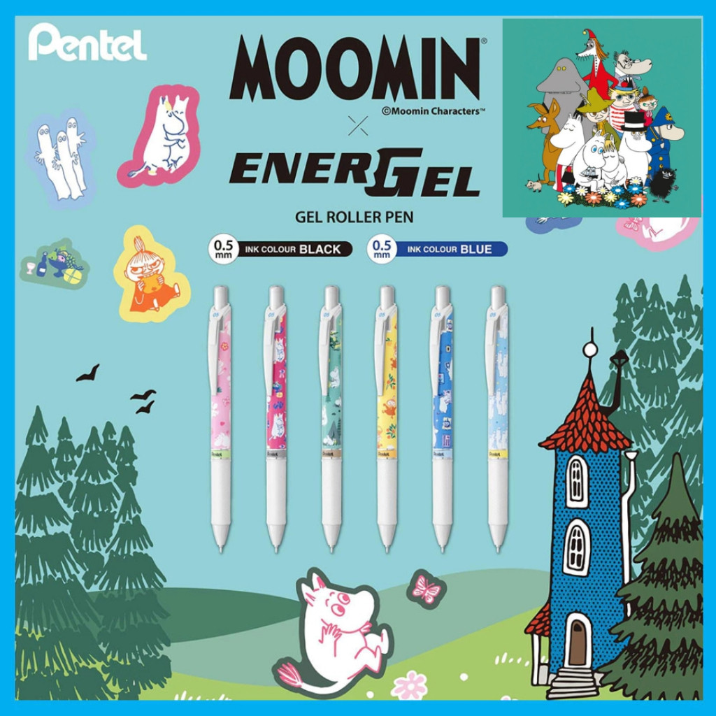 ปากกาเจล Pentel Energel Limited ขนาด 0.5 MM ลาย Moomin ปากกาหมึกน้ำเงิน ลายน่ารัก เปลี่ยนไส้ได้