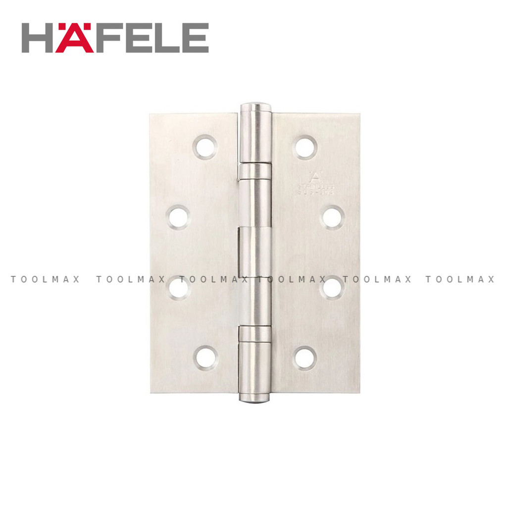 Hafele บานพับประตูสแตนเลสเกรด 304 ขนาด 4x3 นิ้ว ความหนา 2มม.-2.5มม. รหัสสินค้า 489.04.000 / 489.04.0