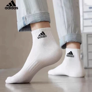 ADIDAS ถุงเท้าแฟชั่น ถุงเท้าข้อกลาง ถุงเท้าแฟชั่น ถุงเท้าวิ่ง กล่องนึงมี 5 คู่สีเดียวกัน