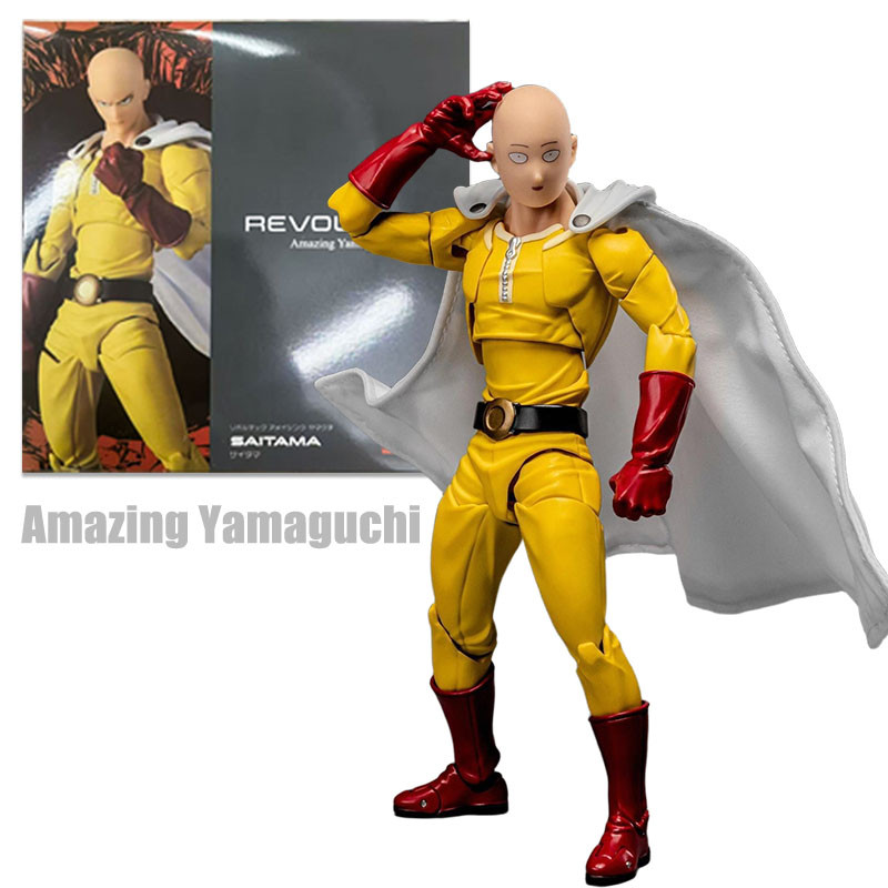One Punch Man Revoltech Saitama Action Figure Amazing Yamaguchi One Punch Man ไซตามะ Figma Movable Joint Playset