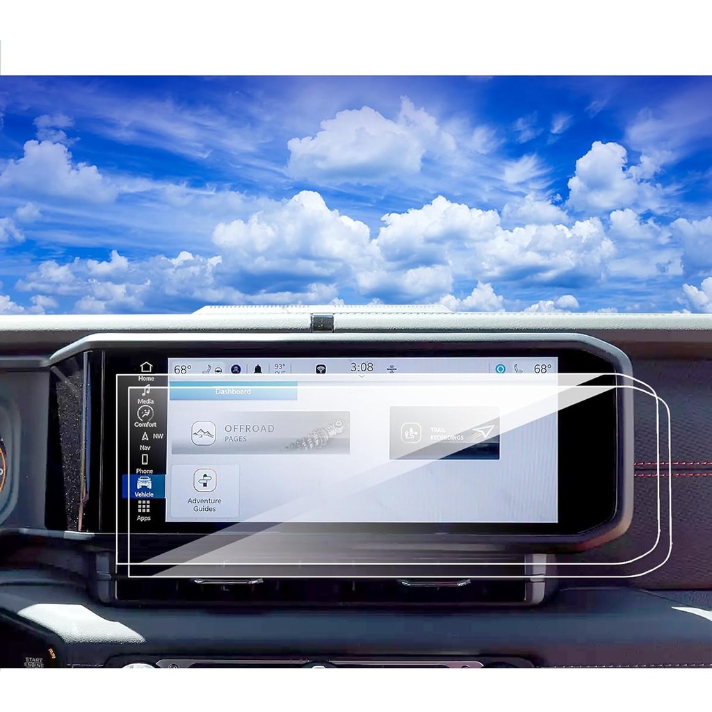 2 แพ็ค 2024 JEEP Wrangler 4xe Gladiator ป้องกันหน้าจอสําหรับ 2025 2024 Jeep Wrangler JL Gladiator 4x