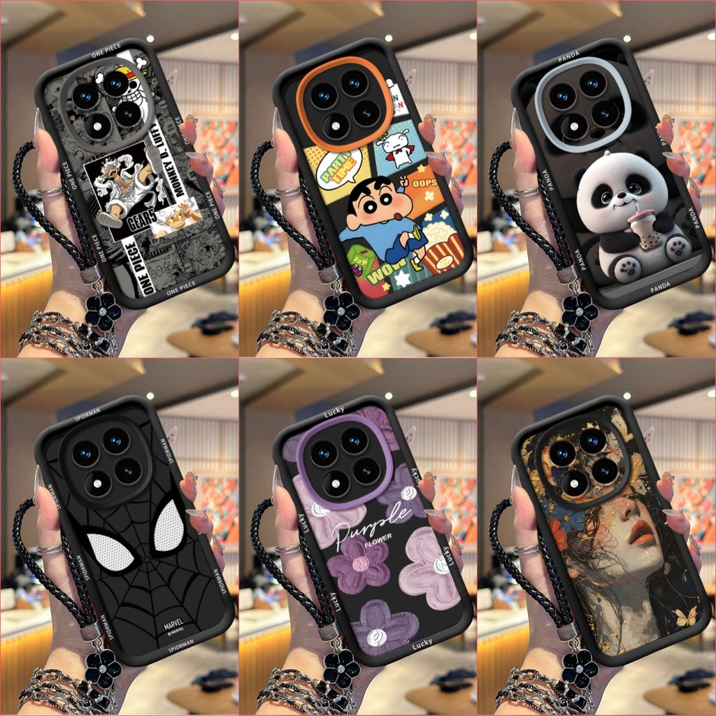 เคส Redmi NOTE 14 PRO series เคสป้องกันโทรศัพท์ซิลิโคนอ่อนนุ่มเทรนด์ภาพสีดํา TYHS