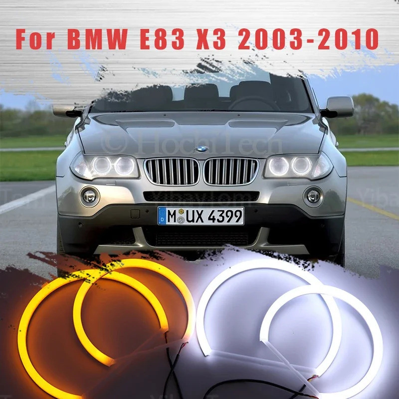 LED SMD ผ้าฝ้าย Switchback Angel Eye Halo แหวน DRL ชุดสําหรับ BMW E83 X3 2003-2010