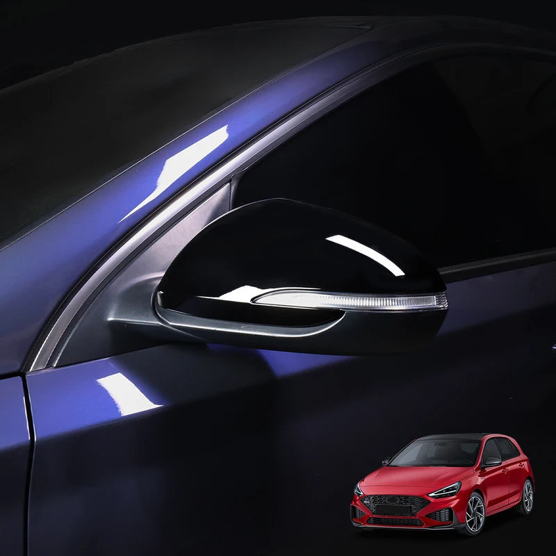 สําหรับ Hyundai I30/I30 N 2017-2025 รถสีดํารถกระจกมองหลังตกแต่งฝาครอบ Trim อุปกรณ์เสริมภายนอก