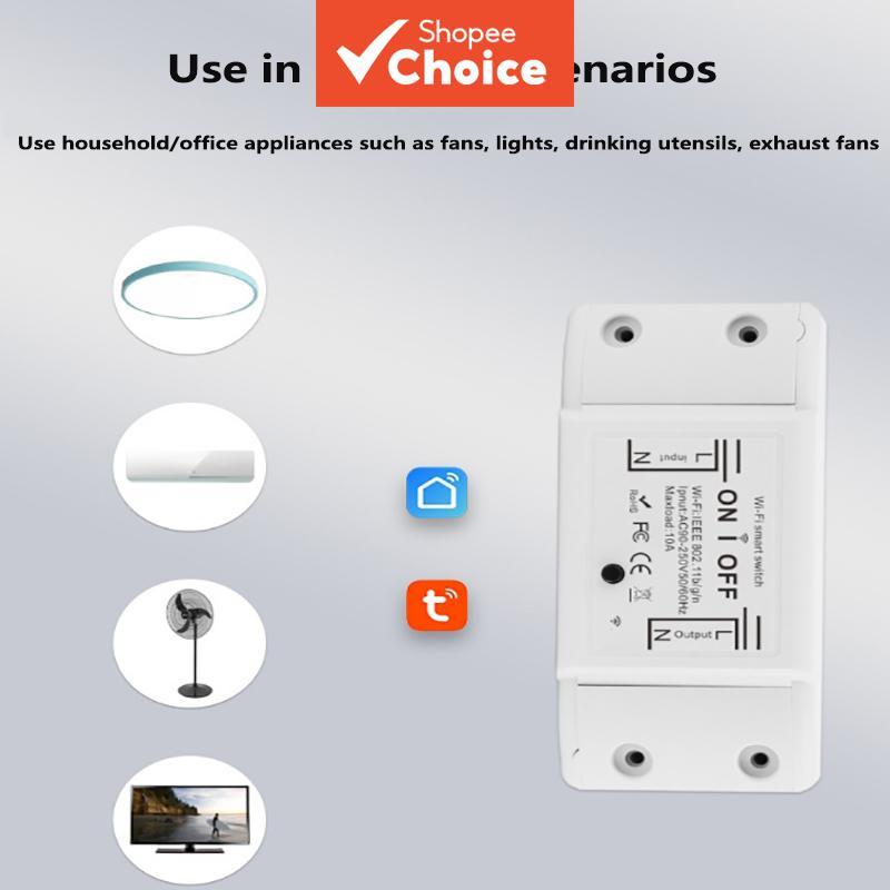 Tuya Diy โมดูล mini wifi สวิตช์อัจฉริยะ - การควบคุมด้วยเสียงจับเวลาแอปชีวิตอัจฉริยะ