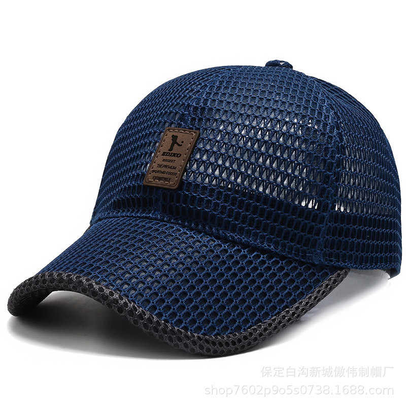 Big Brim หมวกผู้ชายกีฬาฤดูร้อนหมวกผู้ชาย Sun หมวกกลางแจ้ง Quick-Drying Sun เบสบอลตาข่าย Breathable D
