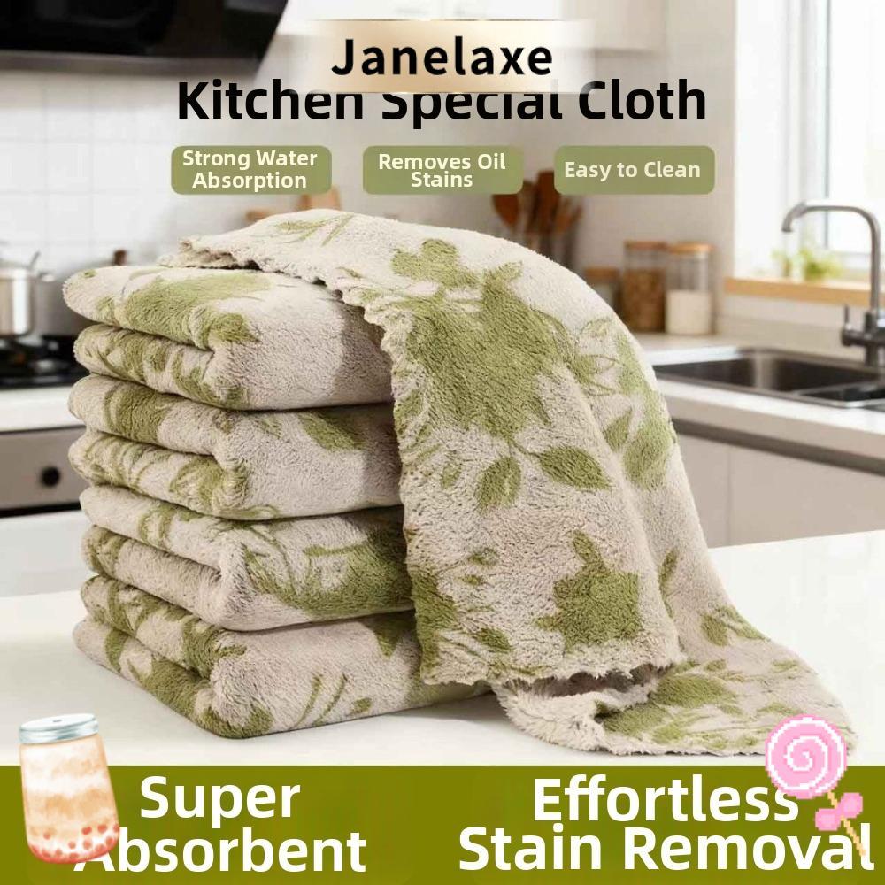 JANELAXE ผ้าทําความสะอาดห้องครัว, ผ้าขนหนูล้างจานแบบใช้ซ้ําได้ 30x30 ซม., หนาดูดซับ Soft Touch Kitchen Rag อ่างล้างจานทําความสะอาด