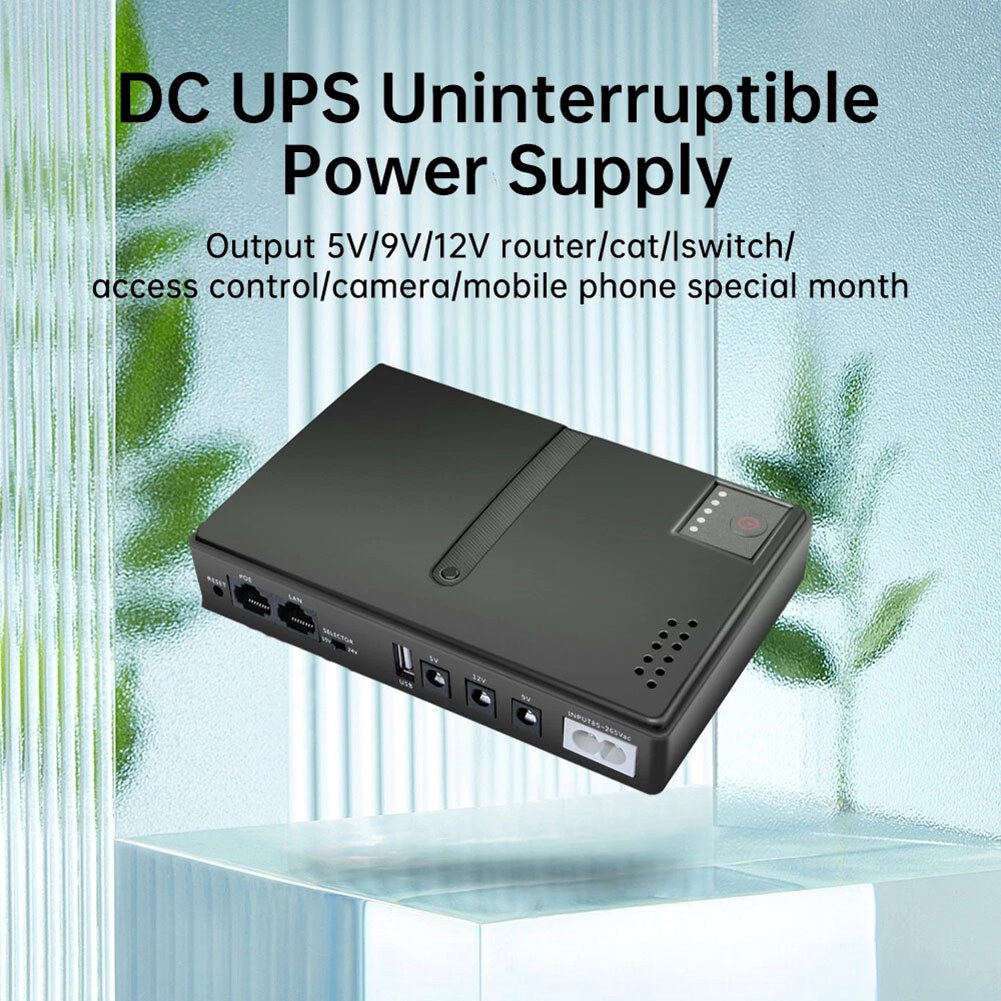 เราเตอร์ UPS ชิปอัจฉริยะในตัว DC 12V/2A เอาต์พุต DC 5V/2A อะแดปเตอร์ AC เอาต์พุต