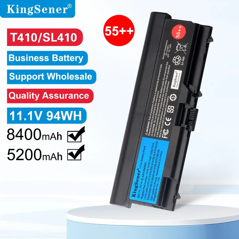KingSener แบตเตอรี่แล็ปท็อปสําหรับ Lenovo ThinkPad T410 T510 T420 E40 E50 L410 L420 L510 L512 L520 S