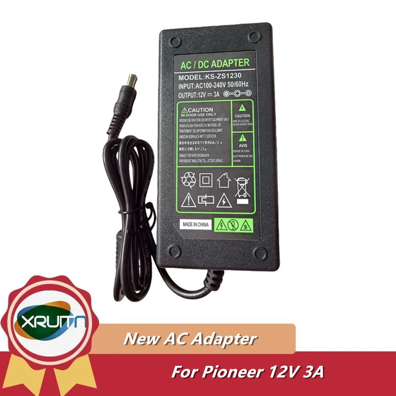 12V 3A 36W AC DC Adapter UNI336-1230 Charger สําหรับ Pioneer DJ DDJ-SR2 RR 800 1000 UNI36-1230 แหล่ง