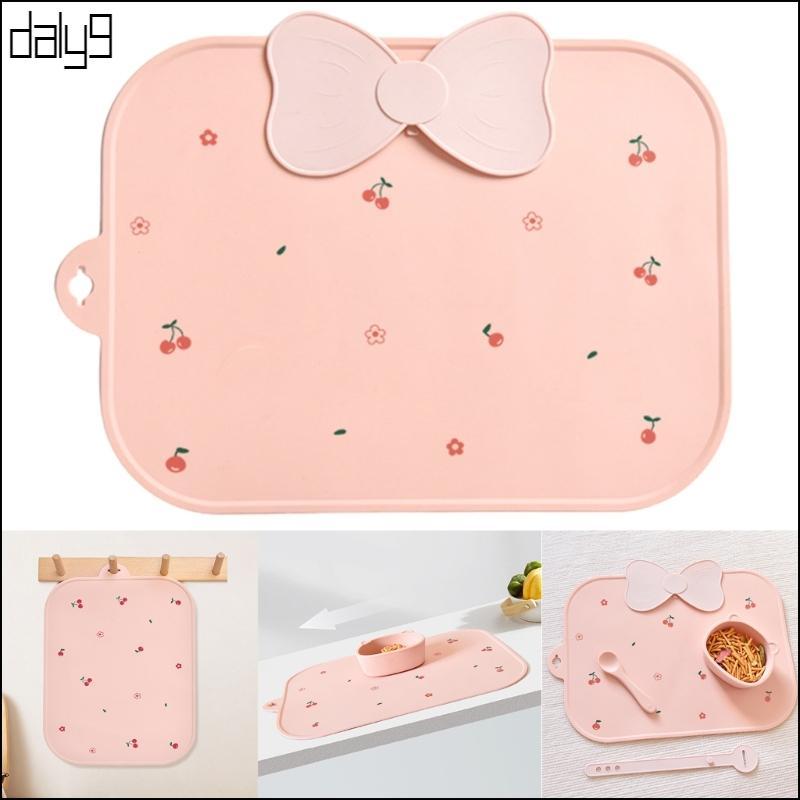 Dal แผ่นรองจานแบบพับได้แบบใช้ซ้ําได้ Anti Slip Mat Kids Placemats จานป้อนอาหารเด็ก