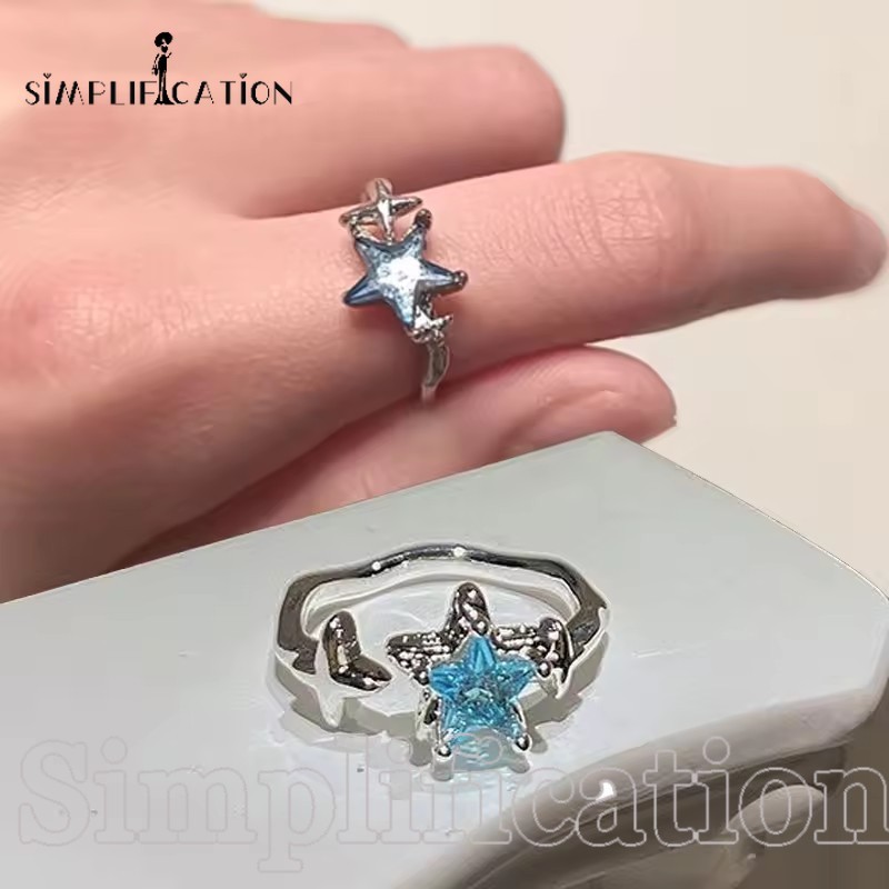 [Best Vogue] 1/2 ชิ้น Star Decor Design Open Stacking Ring - เครื่องประดับแหวนโลหะผสมระดับพรีเมียม -