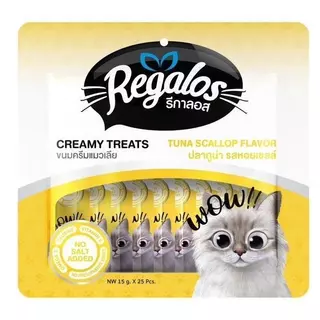 (ยกลัง 8แพ็ค 200ซอง) Regalos x Dr.Choice Cat Creamy Treats รีกาลอส ขนมแมวเลียเกรดพรีเมี่ยม บรรจุ 15g x 25ซอง