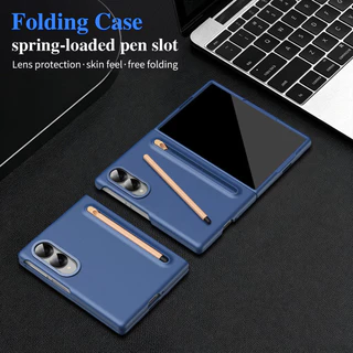 เคสพับสําหรับ Samsung Galaxy Z Fold 8/Wide Fold 8 Ultra/Fold8/Wide Fold7/Fold7/Fold6/Fold5/Fold4/Fold3 5G ผิวแมตต์ สัมผัสนุ่ม พร้อมช่องใส่ปากกา รองรับ S Pen พร้อมฟิล์มกันรอยนิรภัย