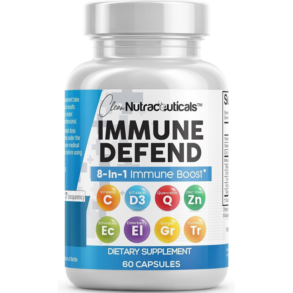 CleanNutraceuticals Immune Defense Support8Combination1,บรรจุ zinc50mgQuercetinVitamin C1000mgVitami