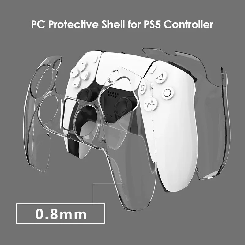 สําหรับ PS5 DualSense Controller ฝาครอบ PC ใส Ultra Slim โปร่งใสสําหรับ Sony Playstation5 Gamepad เก