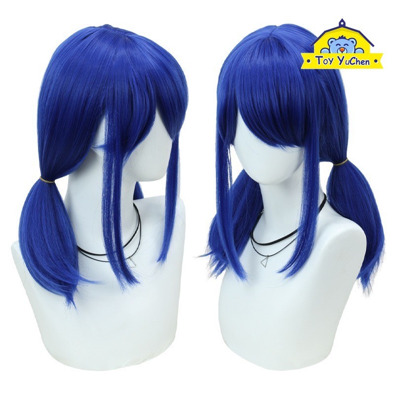 Miraculous Ladybug Marinette แฟชั่นสีฟ้าหางม้าคู่วิกผมทุกวัน